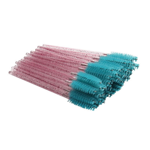 Cepillo de maquillaje de nailon desechable, peine en espiral para cejas, cepillo pequeño para maquillaje de belleza, cepillo para pestañas con varilla de cristal sólido