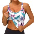 thumbnail image 2 of Sikiie Hawaiian Style Print Strappy Sports Bra for Women Padded Push Up Sports Bra Athletic Running Sports Bra Workout Bra Yoga Bra, 2 of 5