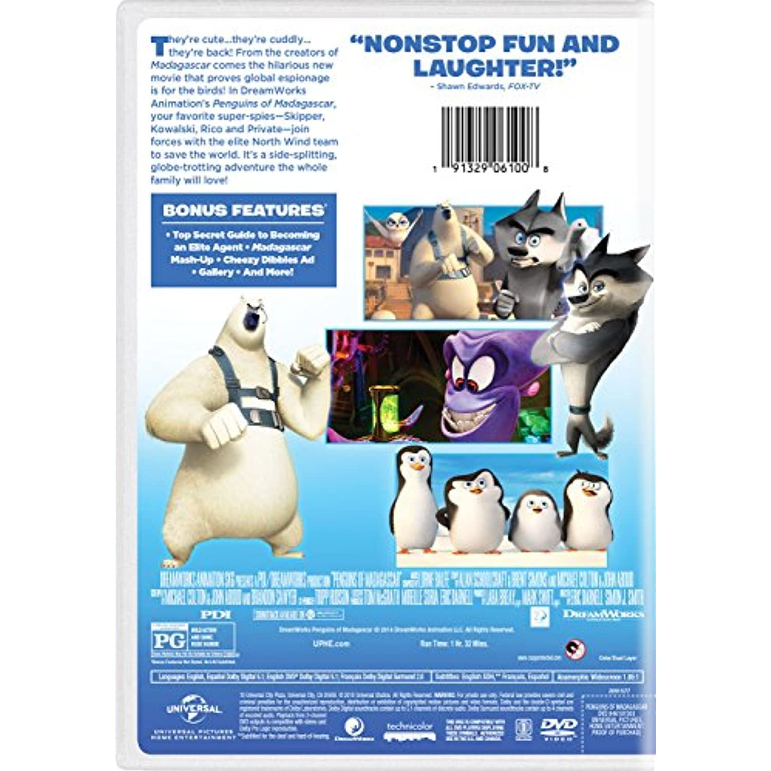 SDS, Penguins of Madagascar DVD, New Box Art, 92 mins - Walmart.com