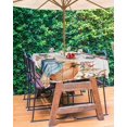 thumbnail image 3 of Outdoor Tablecloth with Umbrella Hole & Zipper, Orange Blue Pumpkins Fall Rectangle Tablecloth 60x84 Inch, Vintage Thanksgiving Wheat Patio Table Cover Waterproof Table Cloth for Picnic/Party, 3 of 6