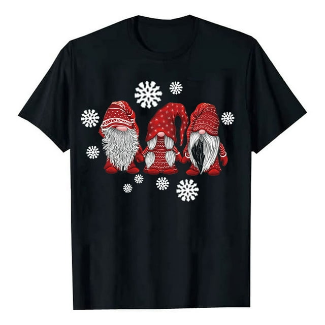 Awdenio Blouse Noël Imprimé Casual All-match Manches Courtes T-Shirt Hauts