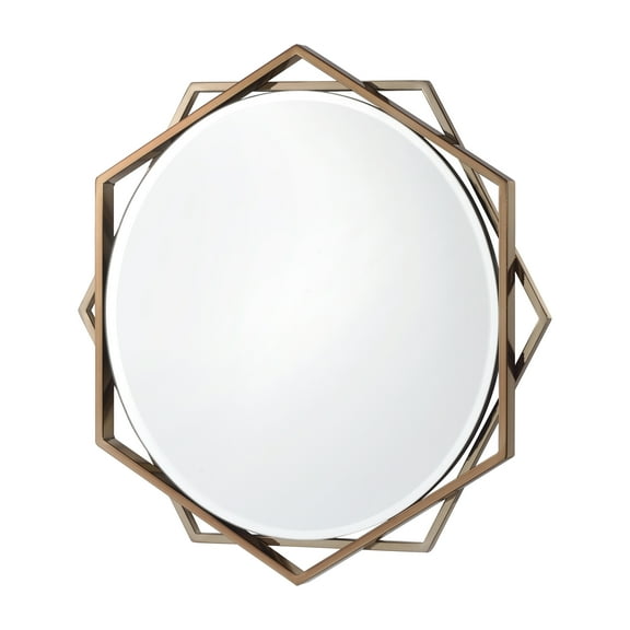Furniture of America Aquila Contemporary 5mm Beveled Wall Mirror, Champagne
