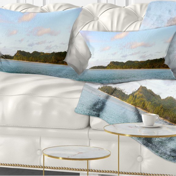 Designart 12" x 20" Multi-color Polyester Throw Pillow