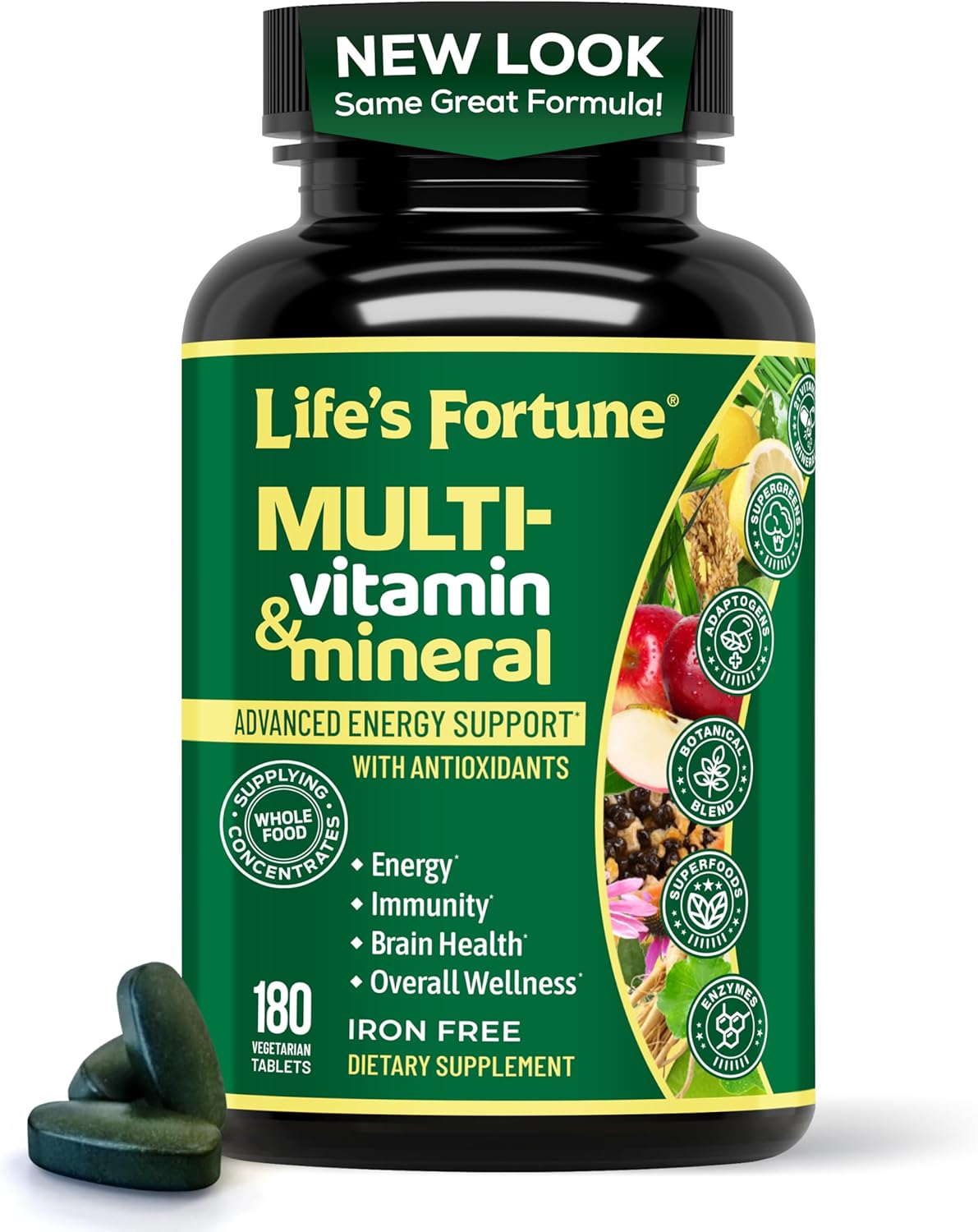 Life's Fortune Multivitamin & Mineral, Advance Energy Support, 180 Tab