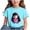 Sky Blue, variant on Print Girls Soft and Stretchy Round Neck Short Sleeve T-Shirt Kids Clothes Clothes Girls Clothes Bs