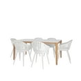 thumbnail image 2 of Amazonia Lovaina 7- Piece White Eucalyptus Wood Outdor Dining Set, 2 of 9