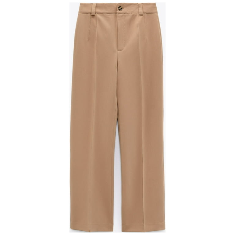 ZARA NEW WOMAN FULL LENGTH HIGH-RISE STRAIGHT LEG FRANCOISE PANTS -Small  New with Tags Ref:9203/103