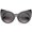 Black / Lavender, variant on sunglassLA Unisex Women's Fashion Exaggerated Curved Round Cat Eye Sunglasses (Brown / Amber) - 51mm