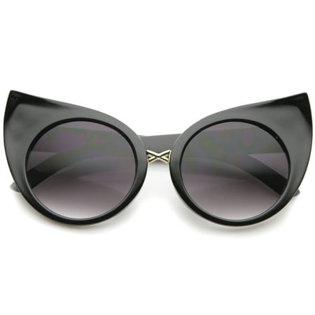 sunglassLA - Women's Fashion Exaggerated Curved Round Cat Eye Sunglasses - 51mm
