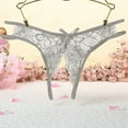 thumbnail image 5 of Elainilye Fashion Womens Crotchless Panties Set Sexy Transparent Underwear Sling Solid Color Thong Underwear,Beige, 5 of 5