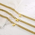 thumbnail image 2 of Weddinen Initial A-Z Gold Cuban Link Chain Necklace for Men Women Letter Pendant Stainless Steel 6.5mm 18+2 Inches Jewelry Gift, 2 of 7
