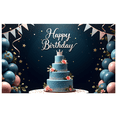 thumbnail image 3 of Decorative Design Happy Birthday Banner Elegant Cake Colorful Balloons Princess Crown for Birthday Party Celebration Event, 3 of 8