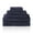 Blue, variant on Honeycomb 100% Combed Cotton 500GSM Solitaire Border 6-Piece Towel Set Charcoal