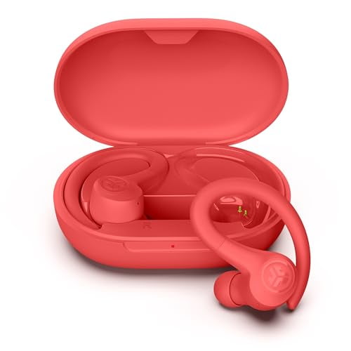 Auriculares inalámbricos de entrenamiento JLab Go Air Sport+ con llamadas claras C3, diseño deportivo con gancho para la oreja seguro, más de 35 horas de reproducción Bluetooth y 3 configuraciones de
