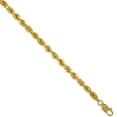 thumbnail image 3 of Solid Yellow 14K Gold 4mm Diamond Cut Rope Chain Necklace for Men and Women 22 inch, 3 of 4