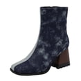 thumbnail image 1 of NECHOLOGY Zapatos Botines de mujer Botas De Mujer De Tela con Punta Cuadrada Y Tacón Y Grueso con Bloques De Color Y Patrón Múltiple Botas De Media De Tamaño Botas Al Tobillo (Blue 7.5), 1 of 7