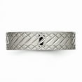thumbnail image 3 of Grey Titanium Ring Band Wedding Polished Textured, 3 of 6