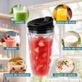 thumbnail image 3 of 8 Piezas Juego de Repuesto de Vasos de Licuadora y Cuchillo, 2 Vaso Original 24oz Incluye Tapa, 7 Aletas, 1 Cepillo de Esponja, Ganchos y Goma, Para Ninja Auto IQ Ninja, Adecuado Para Uso Familiar, 3 of 8