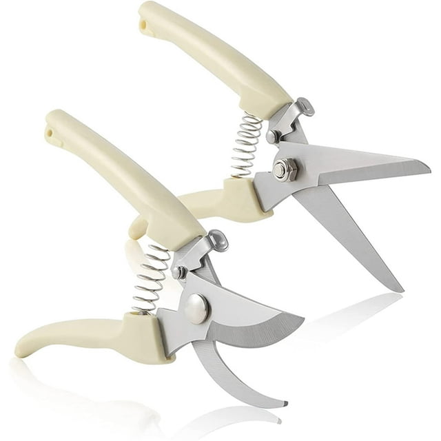 CHOK Garden Scissors Grafting Tool Fruit Tree Pruning Shears Handheld Gardening Plant Scissor Flower Trimmer Tools - 2 Pack