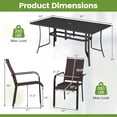 thumbnail image 3 of Gymax 7PCS Patio Dining Set for 6 Metal Table w/Umbrella Hole & 6 Stackable Armchairs Coffee & Black, 3 of 10
