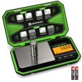 thumbnail image 1 of UNIWEIGH Digital Pocket Scale 200g/0.01g, Digital Scale Grams, Jewelry Scale, Coins Scale with 50g Cal Weights for Powder, (Battery Included)-Fluorescent Green, 1 of 6
