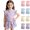 Pink, variant on Girls 2-8Y Summer Off Shoulder Ruffle Sleeveless Shirt Top Bow Shorts Casual Short Sleeve Round Neck Suits