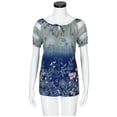 thumbnail image 4 of Giftesty Womens Plus Size Clearance Women Short Sleeve V-Neck Lace Printed Lace Tops Loose T-Shirt Blouse Tops, 4 of 8