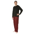 thumbnail image 2 of #FollowMe Pajama Pants Set for Men Sleepwear PJs (Black & Red, XX-Large), 2 of 3