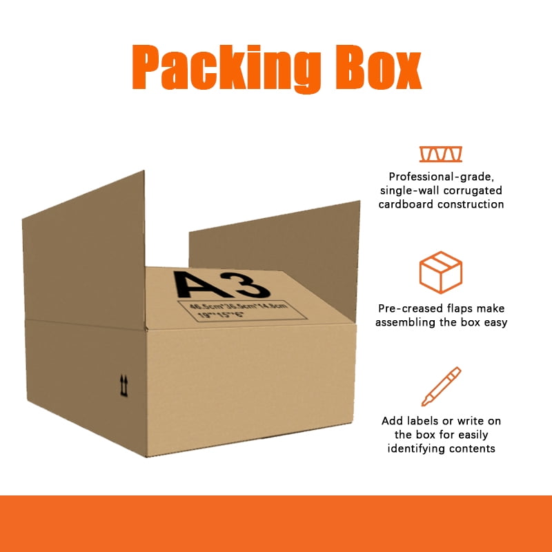 25-Pack Packaging Cartons - 19"x15"x6" Corrugated Boxes for Shipping & Storage