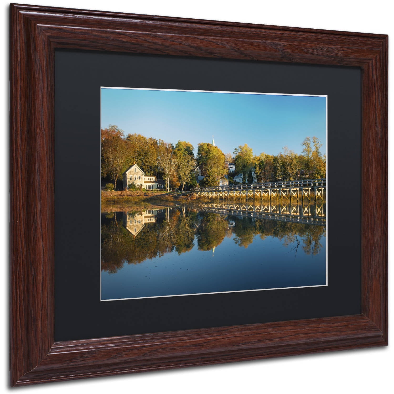 Trademark Fine Art "Wellfleet Mirror" Canvas Art by Michael Blanchette Photography Black Matte, Wood Frame