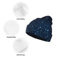 thumbnail image 3 of Susaid Blue Glitter Retro Print Winter Beanie for Men Women, Lined Beanie Soft Warm Knit Hat Ski Cuffed Cap, 3 of 6