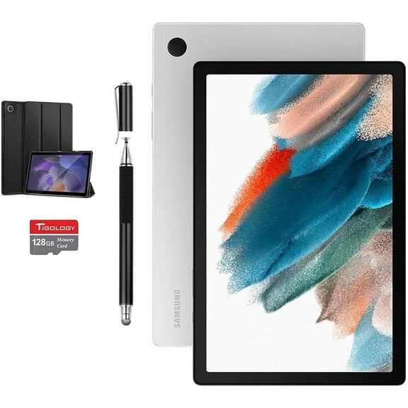 SAMSUNG Galaxy Tab A8 10.5” Inch Wi-Fi Android Touchscreen International Tablet, 32 GB 128GB Memory Card, Silver, with Mazepoly Accessories