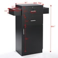 thumbnail image 3 of Clearance! 3-Layer Beauty Salon Storage Cabinet w/ Hair Dryer Holder, Lockable Styling Station, Black, 3 of 9