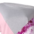 thumbnail image 5 of Pompotops T-Shirt Patchwork Imprimé Épaules Dénudées Manches Courtes Décontracté pour Femmes, 5 of 5