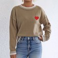 thumbnail image 5 of Byworldtasic Valentine's Day Oversized Sweaters for Women Long Sleeve Crewneck Tops Contrast Chunky Knit Pullover Sweaters, 5 of 7