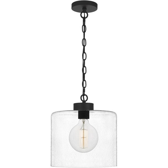 1 Light Small Mini Pendant In Transitional Style 12 Inches Wide By 13.25 Inches High-Matte Black Finish -Traditional Installation Quoizel Lighting