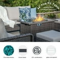 thumbnail image 2 of Brafab 7 Seat Outdoor Patio Furniture Set with Swivel Chair and 44" Gas Fire Pit Table, PE Wicker Patio Conversation Sets Cushioned Seat Couch Outdoor Sectional Chair Sofa Set for Yard Garden Porch, 2 of 10