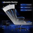 thumbnail image 5 of Frovlni Ergonomic Gaming Chair for Adults with Footrest, Reclining High Back PU Leather Office Computer Chair, Height Adjustable Headrest & Lumbar Support, Black & Blue, 5 of 9