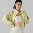 thumbnail image 4 of Chaqueta Corta de para Mujer con Dobladillo con Cordón Verde XL, 4 of 7