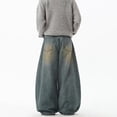 thumbnail image 4 of Mrmall Mens Baggy Jeans Casual Loose Fit Wide Leg Vintage Hip Hop Relaxed Fit Denim Jeans Streetwear, 4 of 6