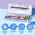 MEILIANG Travel Water Color Paint Kit Adults, 52 Portable Watercolor