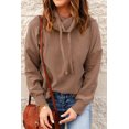 thumbnail image 4 of POGLIP Women's Brown Cowl Neck Drop Shoulder Sweatshirt, 4 of 6