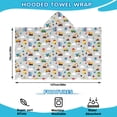 thumbnail image 2 of Cartoon Construction Vehicles Houses Hooded Bath Towel，50"x30" for Ages 3 To 12 Kids, Quick Dry Lightweight Soft Microfiber Hood Beach Towel Cover Up for Kids, 2 of 7