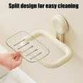 thumbnail image 5 of ROLKFUK Organizing Racks Bathroom Soap Dish Suction Cup Wall Mounted - No Drilling White Plastic Soap Holder with Drainage & Anti-Slip, Space Saving for Shower Sink, Bathroom Storage Rack, 5 of 6