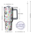 thumbnail image 2 of OBREWU Boston Terriers and Flowers Tumbler with Handle and Lid,Boston Terriers and Flowers 40oz Double Wall Vacuum Insulated Tumbler,Cups Gift for Women and Men, 2 of 7