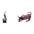 thumbnail image 1 of Escultura abstracta de toro en resina, figura de animal pintada a mano, adorno de mesa, ideal para oficinas, salas de estar, dormitorios y estanterías, 1 of 8