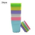 thumbnail image 2 of Cheers 24Pcs Plastic Multicolor Mini Green Plants Flowerpot with Tray Garden Home Decor, 2 of 2
