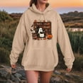 thumbnail image 5 of Kaprioy Womens Halloween Sweatshirt Ghosts Reading Books Graphic Long Sleeve Sweater Cute Spooky Bookish Hoodies Khaki, L, 5 of 6