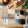 thumbnail image 2 of Brown Grey Ombre Placemats Set of 2, Geometric Abstract Art Modern Washable Wipeable Table Mats for Dining Tables, Indoor Outdoor Kitchen Place Mats for Holiday Party Table Decor, 2 of 9