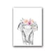 thumbnail image 1 of Animales Floral corona arte decoración lienzo pintura, bebé niña impresiones Animal jirafa elefante León pared arte cuadro guardería póster Adepaton 1243-9, 1 of 1